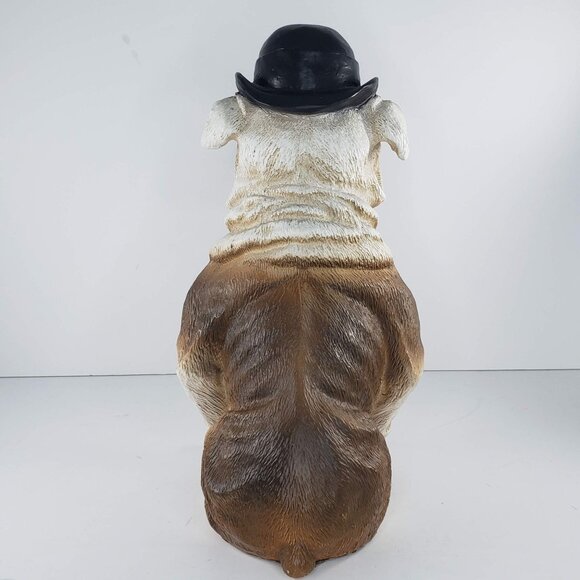 Universal Statuary Bulldog Statue With Cigar & Bowler Hat 1995 Resin - Picture 3 of 8